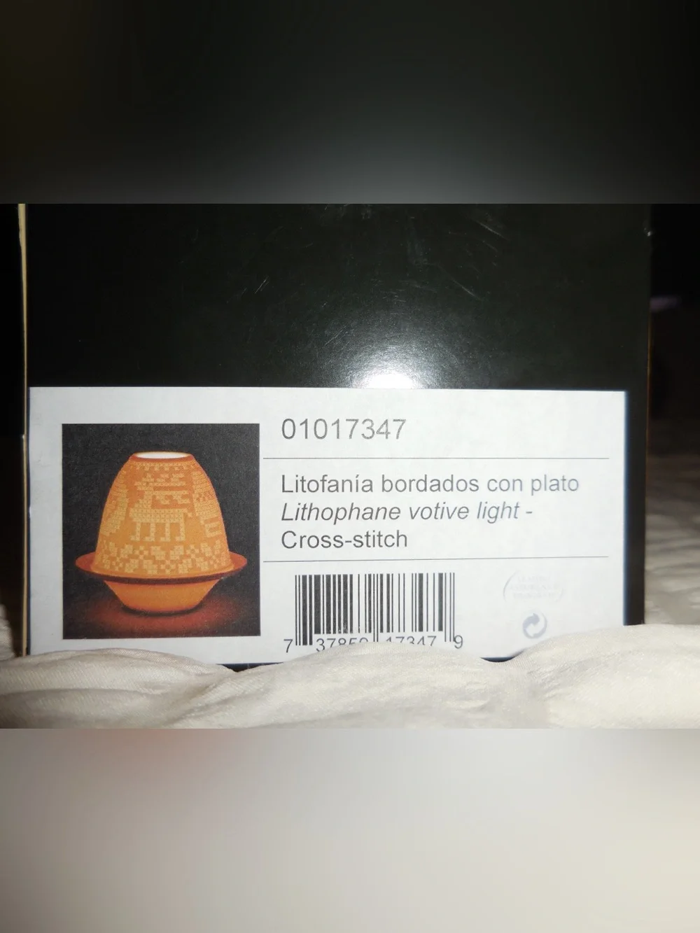 Lladro Lithophane Votive Light - Cross-Stitch Pattern (Orange)